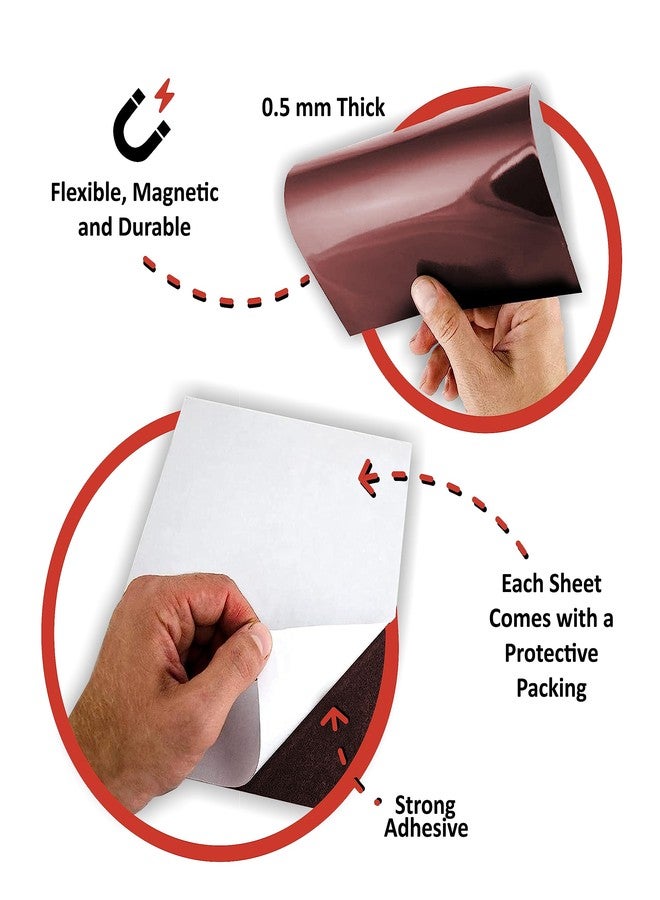 TOWNBUS Pack of 5 | 4"x6" | 0.5mm Self Adhesive Magnetic Sheet | Just Peel Paste and Place to Make Your Craft, Photos a Magnet | DIY Crafts | Kids-Friendly - Image 3